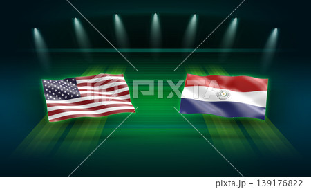 International Soccer Match Preview : USA vs Paraguay with Flags International Soccer Match Preview : USA vs Paraguay with Flags 139176822