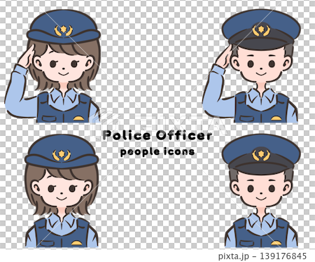 警察官の男女アイコン シンプルでゆるい手描き風の可愛い人物イラスト 職業 公務員素材 警察官の男女アイコン シンプルでゆるい手描き風の可愛い人物イラスト 職業 公務員素材 139176845
