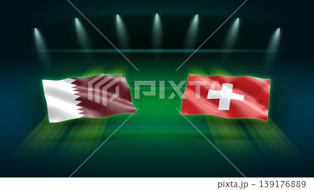 International Soccer Match Preview : Qatar vs Switzerland with Flags International Soccer Match Preview : Qatar vs Switzerland with Flags 139176889