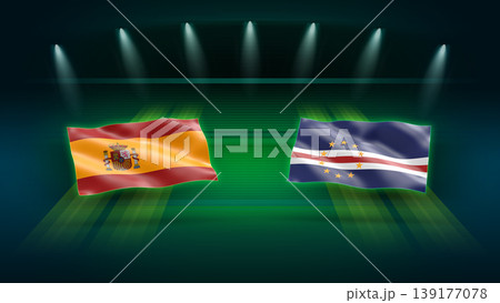 International Soccer Match Preview : Spain vs Cabo Verde with Flags 139177078