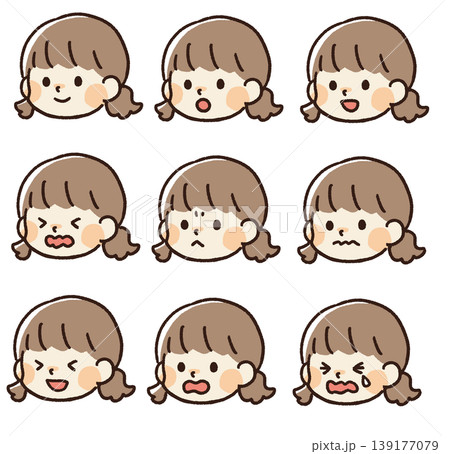 小さな子供の表情アイコンセット 139177079