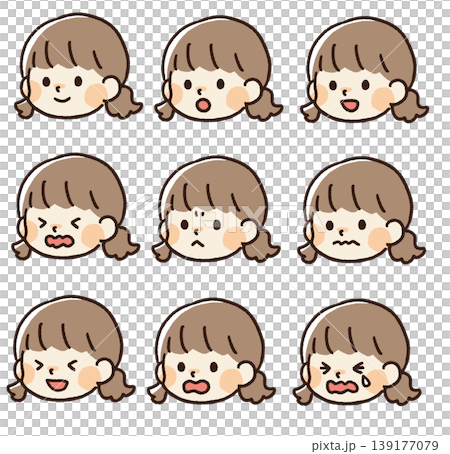 小さな子供の表情アイコンセット 139177079