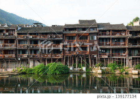 Fenghuang Ancient Town. Located in Fenghuang County. Southwest of HuNan Province, China. Fenghuang is a popular tourist destination of Asia. 139177134