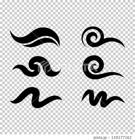 Minimalist Swirl Wave Line Abstract Shape Design Elements Collection 139177162