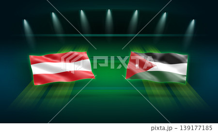 International Soccer Match Preview : Austria vs Jordan with Flags International Soccer Match Preview : Austria vs Jordan with Flags 139177185