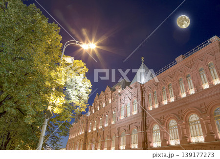 State Historical Museum at night, with the super moon. Moscow, Russia 139177273