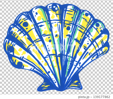 Preppy shell watercolor illustration set, blue yellow scallop clam marine life, hand drawn outline sketch, aquatic biology graphic, retro vintage decor card design. Preppy shell watercolor illustration set, blue yellow scallop clam marine life, hand drawn outline sketch, aquatic biology graphic, retro vintage decor card design. 139177862