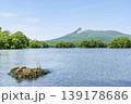 北海道　夏の大沼国定公園　大沼越しに見る北海道駒ヶ岳 139178686