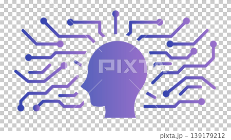 生成AI AI技術 人工知能 データ連携 デジタル変革 ネットワーク テクノロジー 背景 紫 139179212