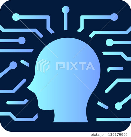 AI 人工知能 デジタルネットワーク テクノロジー DX システム IT ビジネス アイコ 139179993