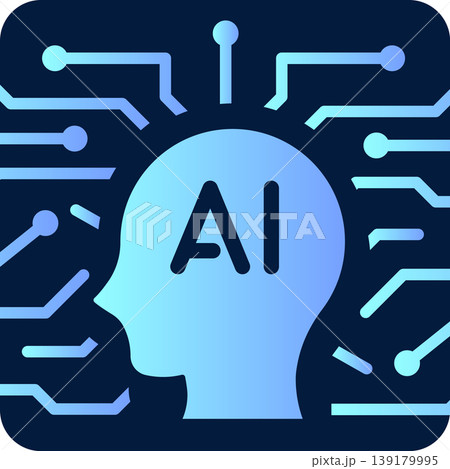 生成AI AI 人工知能 テクノロジー デジタル ネットワーク DX ビジネス アイコン  139179995