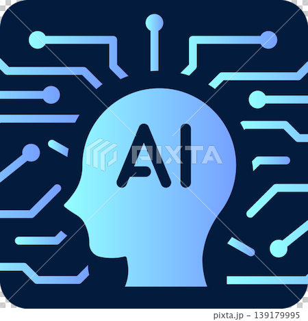 生成AI AI 人工知能 テクノロジー デジタル ネットワーク DX ビジネス アイコン  139179995