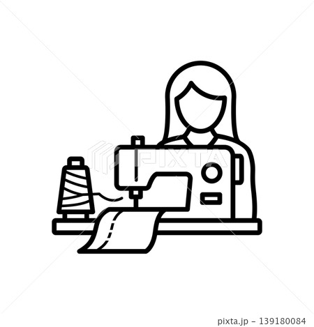 Sewing Machine and Creator Line Icon Sewing Machine and Creator Line Icon 139180084