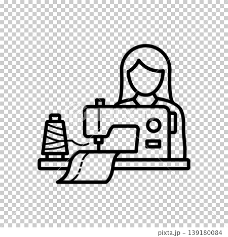 Sewing Machine and Creator Line Icon Sewing Machine and Creator Line Icon 139180084
