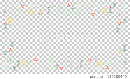 Hand-drawn frame of colored pencil baby's breath 139180449