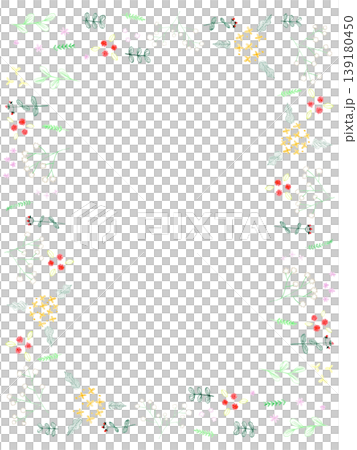 Hand-drawn frame of colored pencil baby's breath 139180450