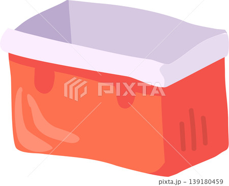 plastic container.  a food container box with open top 139180459