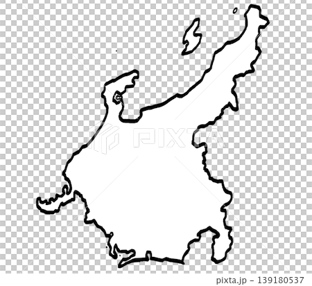 中部地図のイラスト (筆タッチ) シンプル 中部地図のイラスト (筆タッチ) シンプル 139180537