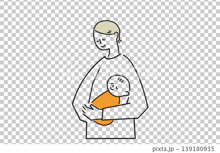 A mother gently holds her baby, cherishing him. A mother gently holds her baby, cherishing him. 139180935