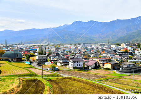信濃大町駅周辺を北東方向より望む(長野県大町市)【2026.4】 139181056