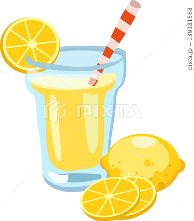 lemonade glass citrus drink with fresh lemon slices refreshing summer beverage illustration lemonade glass citrus drink with fresh lemon slices refreshing summer beverage illustration 139181568