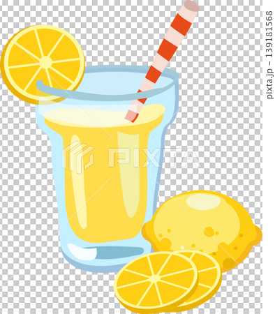 lemonade glass citrus drink with fresh lemon slices refreshing summer beverage illustration lemonade glass citrus drink with fresh lemon slices refreshing summer beverage illustration 139181568