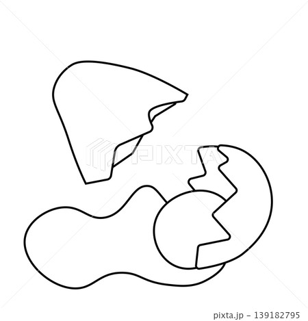 Egg illustration broken shell two halves Egg Black and white composition hand drawn illustration. Vector graphic line art. Illustration for recipe cookbook, banner, postcard, menu. Egg illustration broken shell two halves Egg Black and white composition hand drawn illustration. Vector graphic line art. Illustration for recipe cookbook, banner, postcard, menu. 139182795