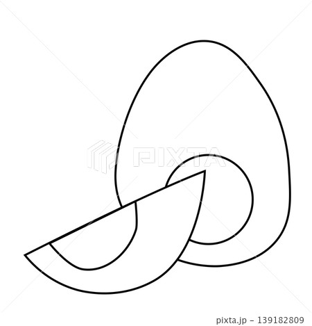 Boiled egg halves. Black and white composition hand drawn illustration. Vector graphic line art. Cooking ingredient for baking or independent dishes. Illustration recipe cookbook, banner, postcard Boiled egg halves. Black and white composition hand drawn illustration. Vector graphic line art. Cooking ingredient for baking or independent dishes. Illustration recipe cookbook, banner, postcard 139182809