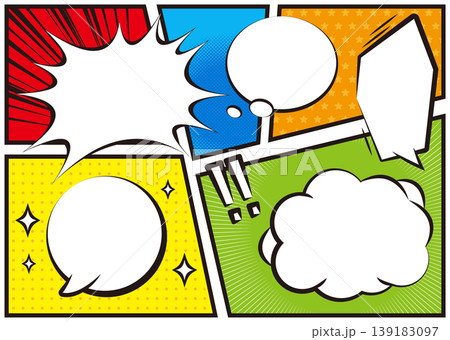 アメコミ風のコマ割り背景のイラスト アメコミ風のコマ割り背景のイラスト 139183097