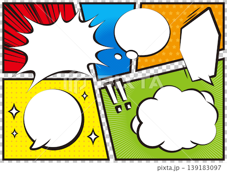 American comic-style panel layout background illustration 139183097
