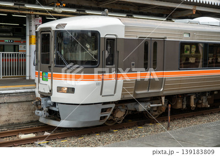 特急伊那路373系が豊橋駅に停車する静かな駅風景 特急伊那路373系が豊橋駅に停車する静かな駅風景 139183809