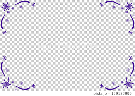 A frame decorated with purple snowflakes at each of its four corners. A frame decorated with purple snowflakes at each of its four corners. 139183999