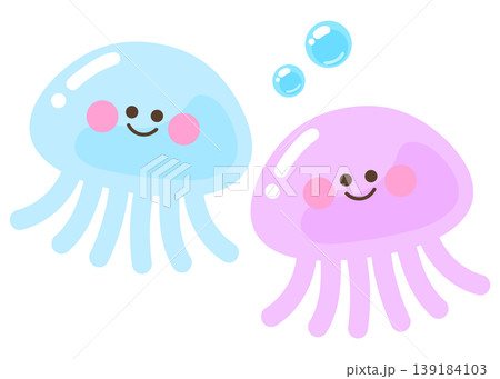 かわいいクラゲ（青と紫） 139184103