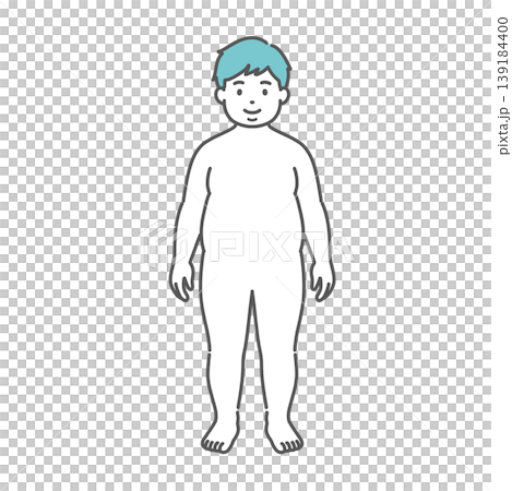 肥満体型の男の子の全身イラスト（正面） 139184400