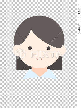 簡約扁平風格的女孩人物肖像插畫 簡約扁平風格的女孩人物肖像插畫 139184417