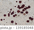 Gory Red Splatter Markings on a Weathered Concrete Surface Dark Foreboding Mood for Horror and Suspense Imagery 139185048