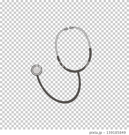 聴診器のイラスト／医療器具／黒 139185849