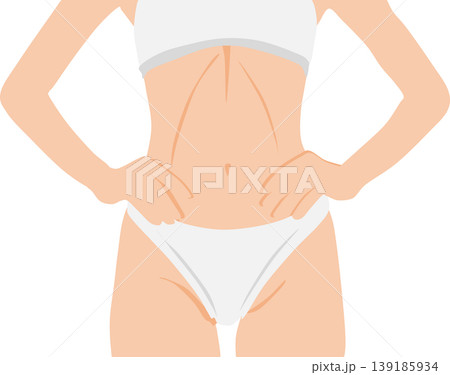 ダイエットに成功した女性のイラスト ダイエットに成功した女性のイラスト 139185934