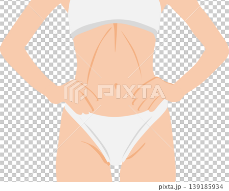 ダイエットに成功した女性のイラスト ダイエットに成功した女性のイラスト 139185934