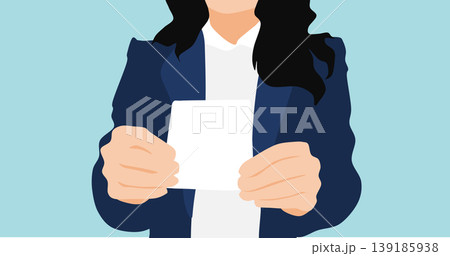 名刺交換をするビジネスウーマンのイラスト 名刺交換をするビジネスウーマンのイラスト 139185938