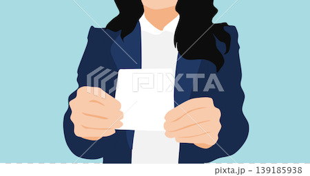 名刺交換をするビジネスウーマンのイラスト 名刺交換をするビジネスウーマンのイラスト 139185938