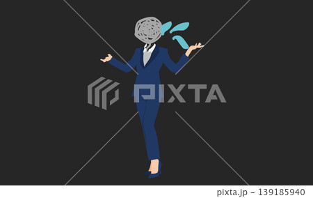 仕事で悩んでいる女性のイラスト 仕事で悩んでいる女性のイラスト 139185940