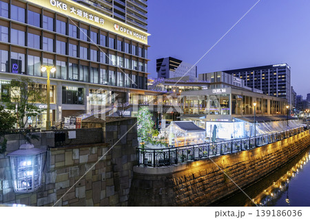 名古屋市街夜景 堀川納屋橋 愛知県名古屋市 名古屋市街夜景 堀川納屋橋 愛知県名古屋市 139186036