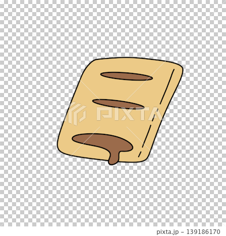Simple cartoon pastry with chocolate drizzle Simple cartoon pastry with chocolate drizzle 139186170