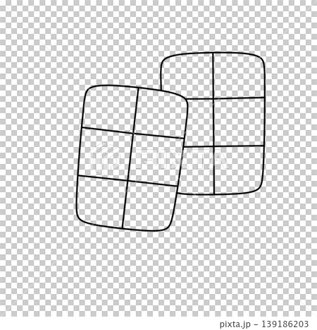 Simple line drawing shows two overlapping grids 139186203
