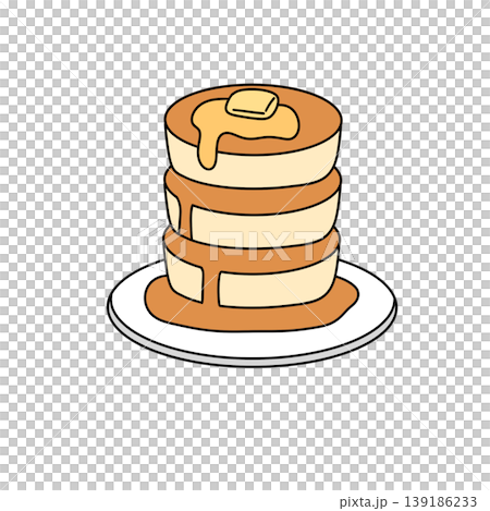 Stacked pancakes drizzle golden syrup Stacked pancakes drizzle golden syrup 139186233