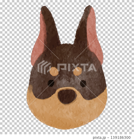 A cute watercolor illustration of a Doberman's face. A cute watercolor illustration of a Doberman's face. 139186300