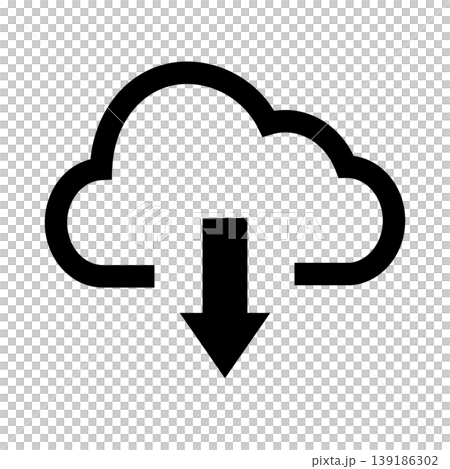 Cloud download icon (black) 139186302