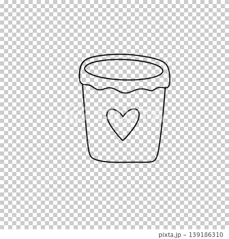Simple line drawing of a cup with a heart Simple line drawing of a cup with a heart 139186310