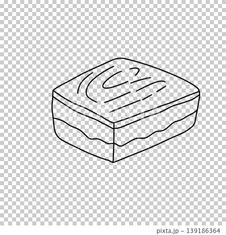 Simple line drawing shows a layered cake Simple line drawing shows a layered cake 139186364